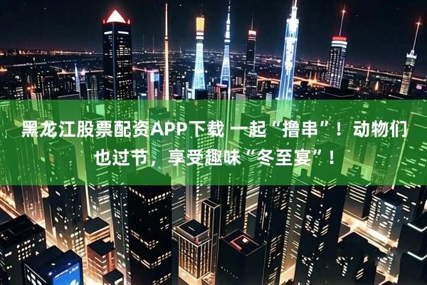 黑龙江股票配资APP下载 一起“撸串”！动物们也过节，享受趣味“冬至宴”！
